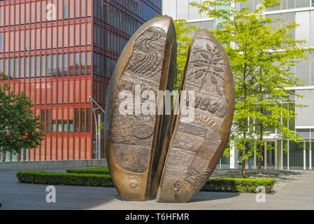 Denkmal der Kaffee in der HafenCity Hamburg Stockfoto