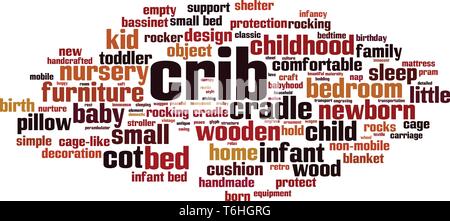 Krippe Wort cloud Konzept. Collage aus Worte zur Krippe. Vector Illustration Stock Vektor
