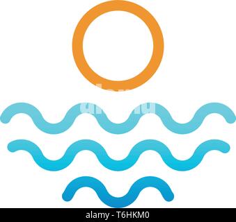 Beach Sunset Logo Design Vektor icon-Element, Sonnenuntergang logo Konzept-Vektor Stock Vektor