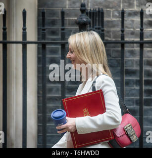 UK. 30.April 2019. Elizabeth Truss, Chief Secretary, Schatzamt in Downing Street für die wöchentliche Kabinettssitzung. Credit: Malcolm Park/Alamy Stockfoto