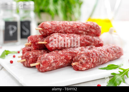Raw lula Kebab am Spieß Stockfoto