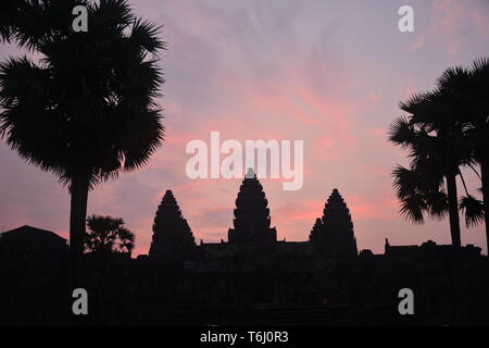 Blick von Angkor Wat in Kambodscha Stockfoto