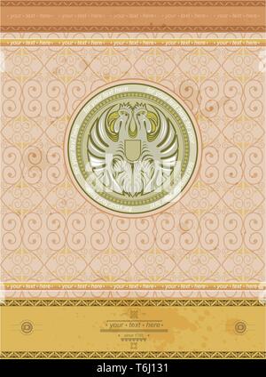 Alte Hintergrund mit Eagle Kreis label Vintage Style Stock Vektor