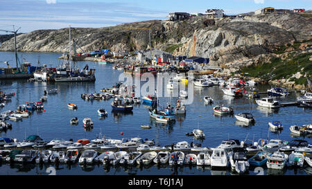 Hafen von Ilulissat auf Grönland Stockfoto