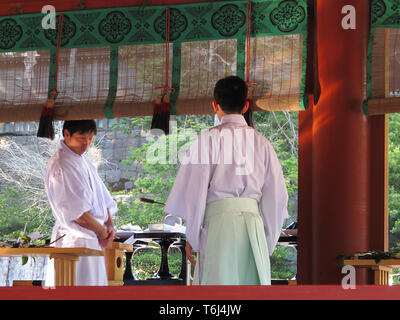 Japanische Hochzeitsfeier in der Nähe des Hasedera-Tempels in Kamakura, Japan. Stockfoto