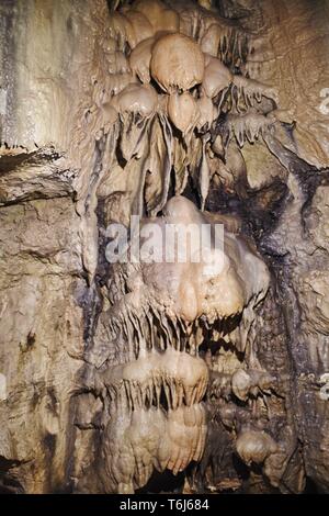 Eine große Tropfsteinhöhle hängt von der rock Stockfoto