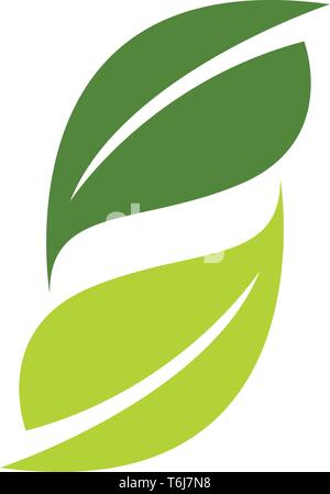 Logos der grünen Baum Blatt Ökologie Stock Vektor