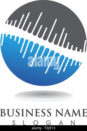 Wave Music Hinweis Symbole Logos und Symbole Vorlage Stock Vektor