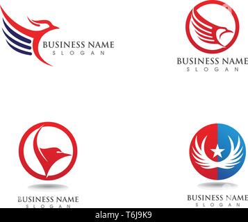 Falken Adler Vogel Logo Vorlage Vektor icon Stock Vektor