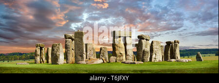 Stonehenge neolithischen Alter Menhir Kreis Denkmal, Wilshire, England Stockfoto