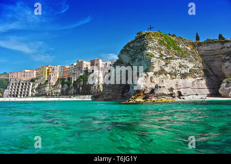 Die Stadt Tropea in der Provinz Vibo Valentia Stockfoto