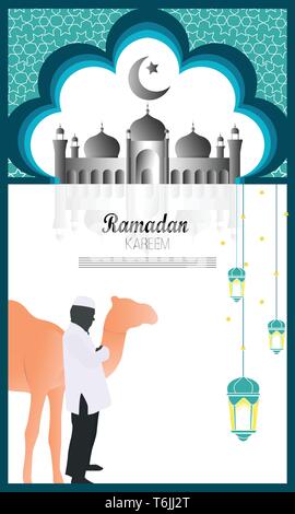 Elegante Ramadan Kareem schönen Hintergrund Vektor Stock Vektor