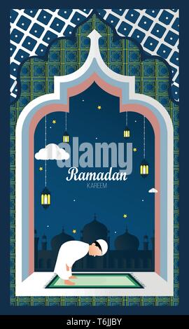 Ramadan Kareem Hintergrund. Vektor Design Template für Glückwunschkarte, Poster, Stock Vektor