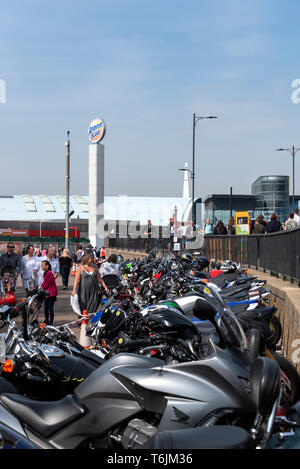 Southend Shakedown Motorrad Treffen organisiert vom Ace Café. Osterfeiertag Montag. Stockfoto