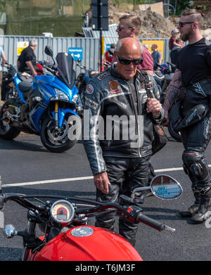 Southend Shakedown Motorrad Treffen organisiert vom Ace Café. Osterfeiertag Montag. Stockfoto