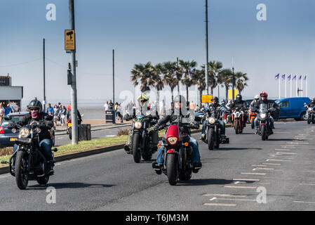 Southend Shakedown Motorrad Treffen organisiert vom Ace Café. Osterfeiertag Montag. Stockfoto