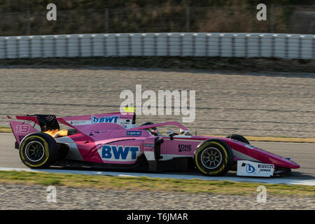 Barcelona, Spanien, Mar 5th, 2019 - anthoine Hubert aus Frankreich mit 19 BWT Arden - bei Tag 1 der FIA F2 2019 Vor Saisonbeginn Test am Circuit de Catalunya. Stockfoto