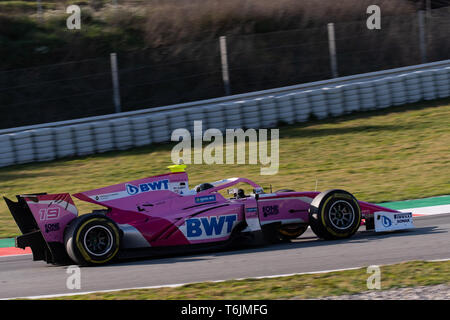 Barcelona, Spanien, Mar 5th, 2019 - anthoine Hubert aus Frankreich mit 19 BWT Arden - on track bei Tag 1 der FIA F2 2019 Vor Saisonbeginn Test am Circuit de C Stockfoto