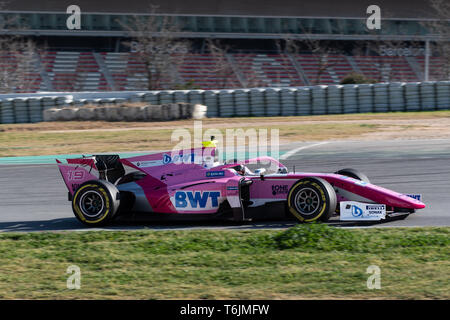 Barcelona, Spanien, Mar 5th, 2019 - anthoine Hubert aus Frankreich mit 19 BWT Arden - on track bei Tag 1 der FIA F2 2019 Vor Saisonbeginn Test am Circuit de C Stockfoto