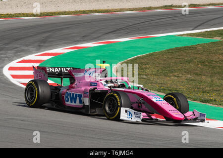 Barcelona, Spanien, Mar 5th, 2019 - anthoine Hubert aus Frankreich mit 19 BWT Arden - on track bei Tag 1 der FIA F2 2019 Vor Saisonbeginn Test am Circuit de C Stockfoto