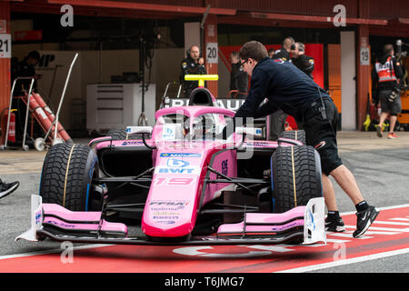 Barcelona, Spanien, Mar 5th, 2019 - anthoine Hubert aus Frankreich mit 19 BWT Arden - bei Tag 1 der FIA F2 2019 Vor Saisonbeginn Test am Circuit de Catalunya. Stockfoto