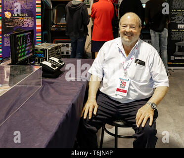 Rom, Italien, 27. APRIL 2019: Allan Alcorn, Informatiker und die Vintage Computer Festival Italien Ingenieur. Stockfoto