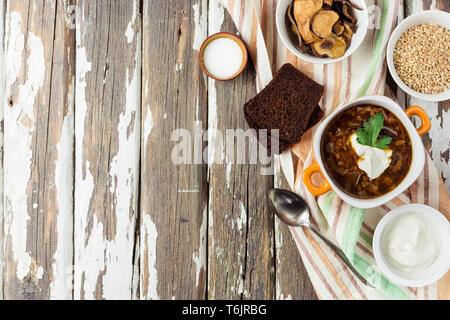 Getrocknete Wild Mushroom Soup Stockfoto