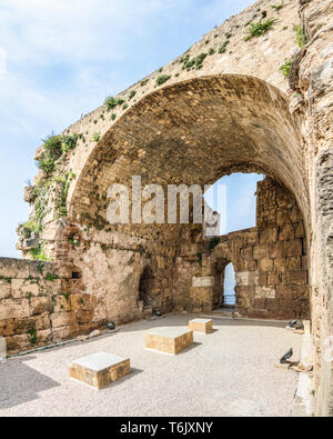 Obere Ebene von Byblos Burg der Kreuzritter, Jbeil, Libanon Stockfoto