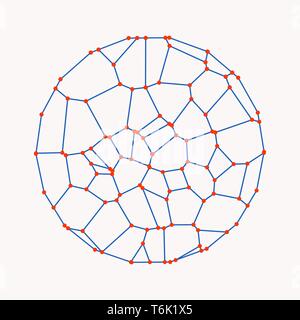 Ein Kreis, bestehend aus Punkten und Linien. Drahtmodell Vector Illustration. 3D-Technologie. Stock Vektor