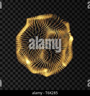 3d-abstrakte Sphäre. Array mit dynamischen Partikeln. Moderne Wissenschaft und Technologie Element. Vector Illustration. Stock Vektor