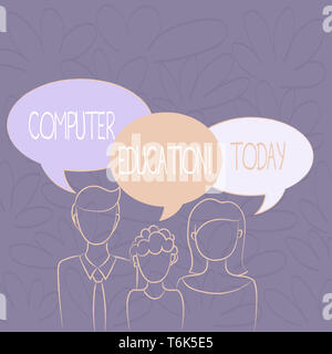 Handschrift Text schreiben Computer Bildung. Konzeptionelle Foto erlangen grundlegende Kenntnisse und Fähigkeiten zu bedienen Computer Familie von einem Kind zwischen Fath Stockfoto