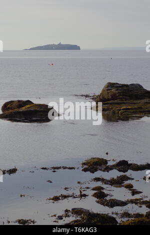 Insel kann in einer ruhigen äußeren Firth-of-Forth von Crail auf einen ruhigen Sommer. Fife, Schottland, Großbritannien. Stockfoto