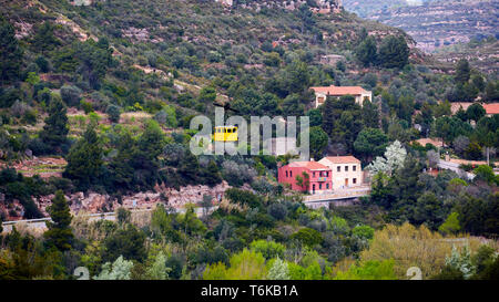 Seilbahn, Kloster Montserrat auf Berg in Barcelona, Catalon. Stockfoto