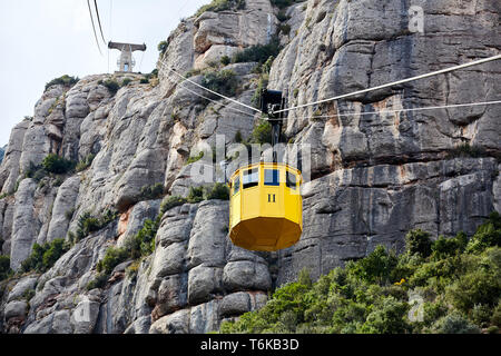 Seilbahn, Kloster Montserrat auf Berg in Barcelona, Catalon. Stockfoto