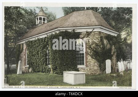 Detroit Publishing Company Ansichtskarte von alt-niederländischen Kirche, Sleepy Hollow, Tarrytown, New York, 1914. Von der New York Public Library. ()