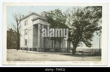 Detroit Publishing Company Ansichtskarte von Jefferson Davis House, Richmond, Virginia, 1914. Von der New York Public Library. () Stockfoto