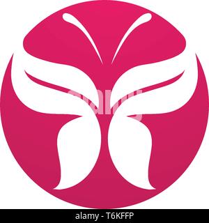 Butterfly beauty-Logo, sowie Symbol Stock Vektor