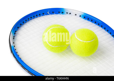Tennisschläger und Bällen Stockfoto