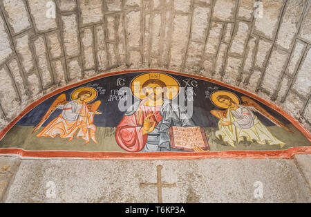 Alte religiöse Gemälde an der Wand Stockfoto