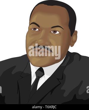 Dr. Martin Luther King Jr. Vector Illustration Stock Vektor