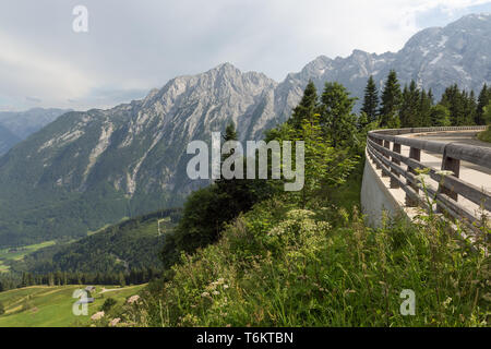 Rossfeld panorama Straße über die Berge zwischen Deutschland und Österreich Stockfoto