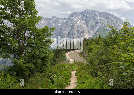 Rossfeld panorama Straße über die Berge zwischen Deutschland und Österreich Stockfoto