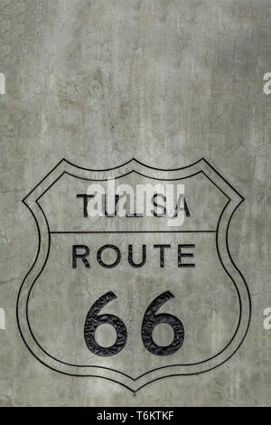 66 Zeichen Tulsa Oklahoma Route Stockfoto