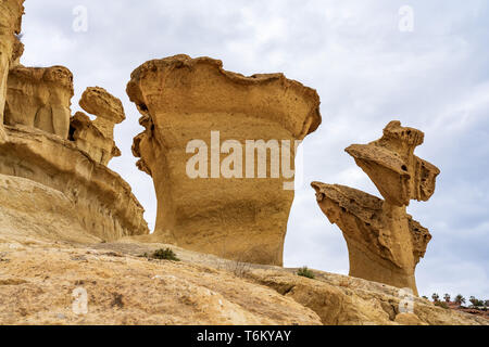 Blick auf die erosionen von Bolnuevo, Las Gredas, Mazarron. Murcia, Spanien Stockfoto