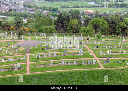 Luftaufnahme von schottischen Stirling Castle am alten Friedhof Stockfoto
