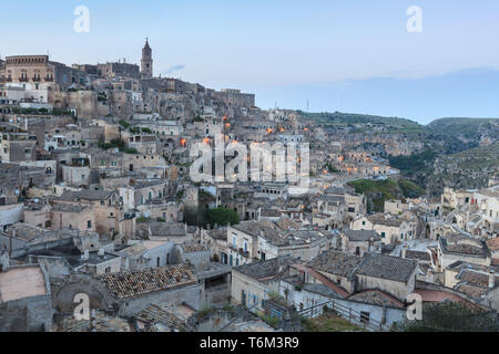 Die antike Stadt Matera. Basilicata, Italien. Stadt im Fels Stockfoto