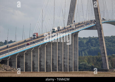 Pont de Normandie, Brücke über den Fluss Seine in Frankreich Stockfoto