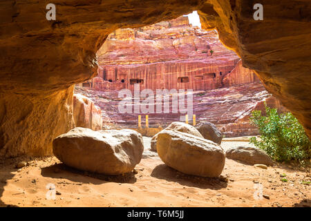 Das antike Theater in antike Stadt Petra, Jordanien Stockfoto