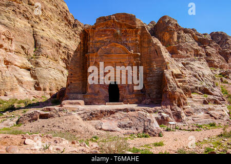 Das Grab des Sextius Florentinus 179 AD an Petra, Jordanien. Stockfoto