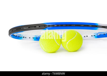 Tennisschläger und Bällen Stockfoto